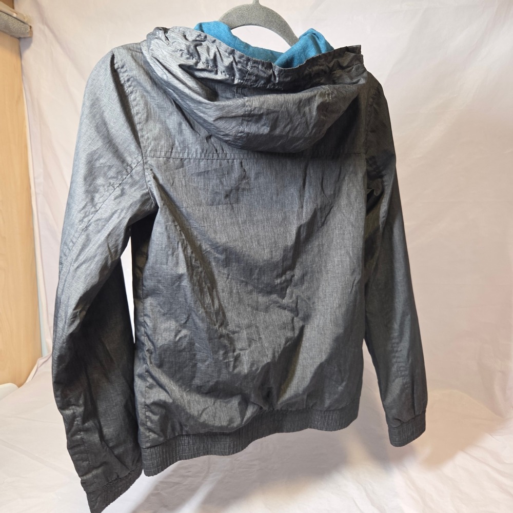 Zine‎ Women's Charcoal Heathered Lightweight Hooded Windbreaker Jacket XS - Picture 5 of 8